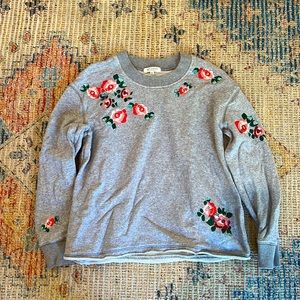 Madewell embroidered rose sweatshirt